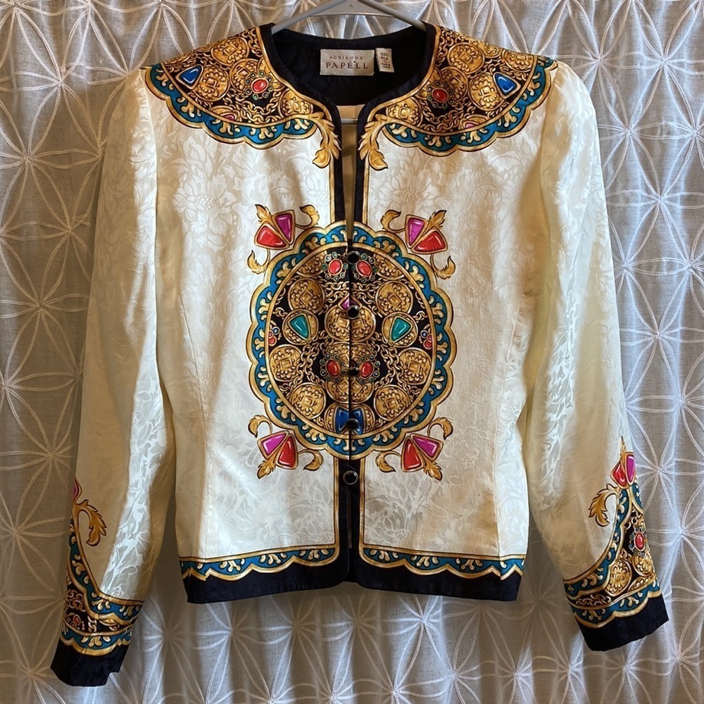 Vintage Adrianna Papell Silk Blazer - Picture 14 of 14